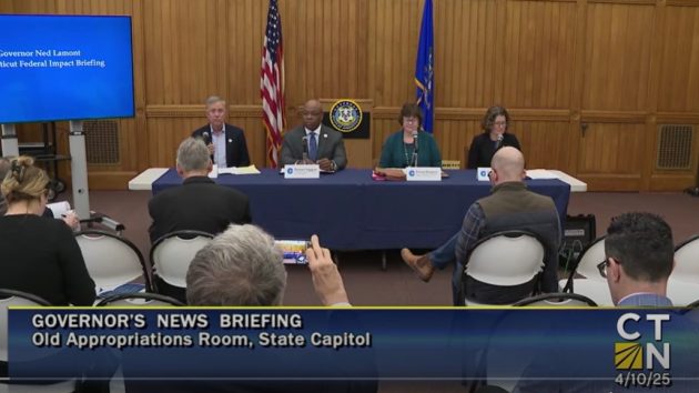Gov. Ned Lamont at press conference. Credit: Screenshot courtesy of CT-N